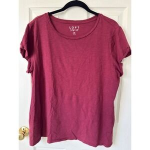 LOFT Vintage Soft Burgundy Crew Neck‎ T Shirt Size XXL
